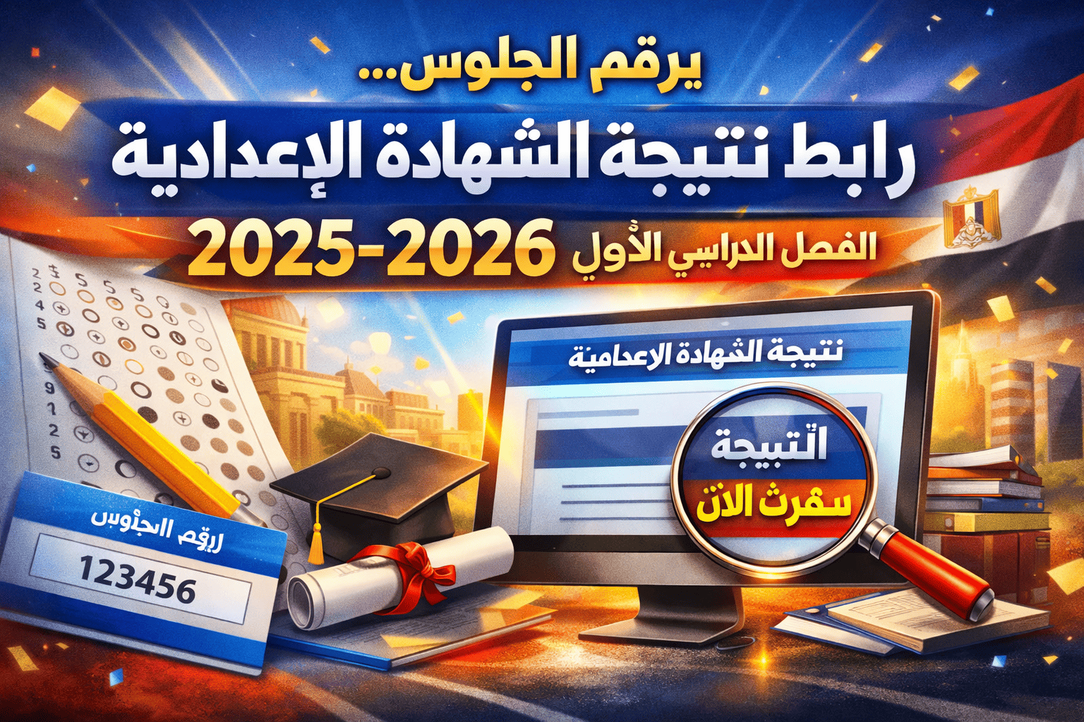 «الإعلان عن رابط نتيجة الشهادة الإعدادية 2025-2026 للفصل الدراسي الأول برقم الجلوس»
