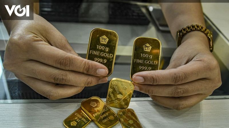 «هبوط حاد في أسعار الذهب بفصل Antam قبل عطلة نهاية الأسبوع الطويلة» انخفض سعر الذهب في Antam من 43.000 روبية إلى 2.904 مليون روبية لكل غرام